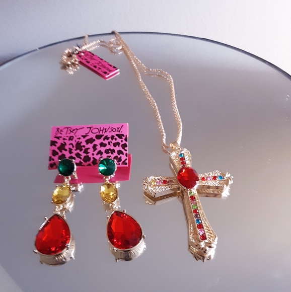 Betsey Johnson Jewelry - NWT'S Betsey Johnson Cross & Earring Bundle